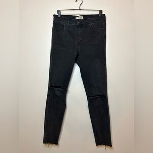 Madewell 9" High-Rise Skinny Jeans in Black Sea size 32 Tall